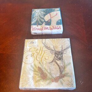 IHR Christmas Paper Napkins Set Of 20 3-Ply Polar Bear & Deer Designs